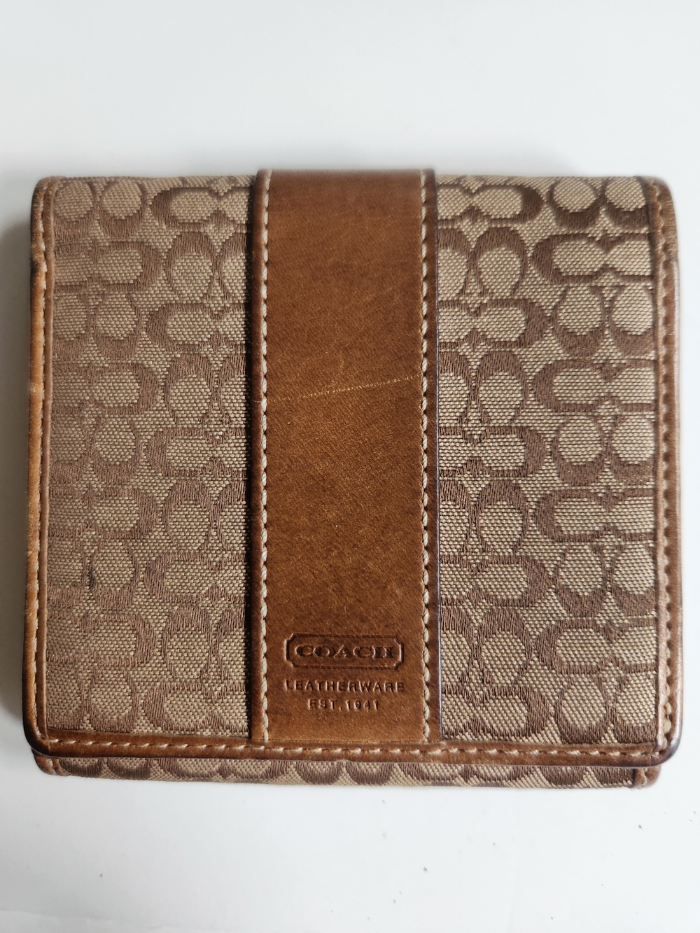Coach Signature Canvas Bifold Wallet in Brown